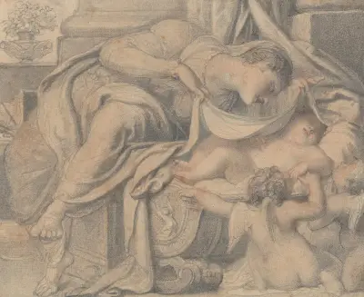 Virgin Adoring the Sleeping Christ av Richard Cosway