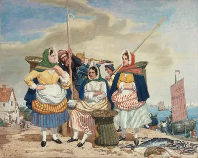 Fish Market by the Sea av Richard Dadd