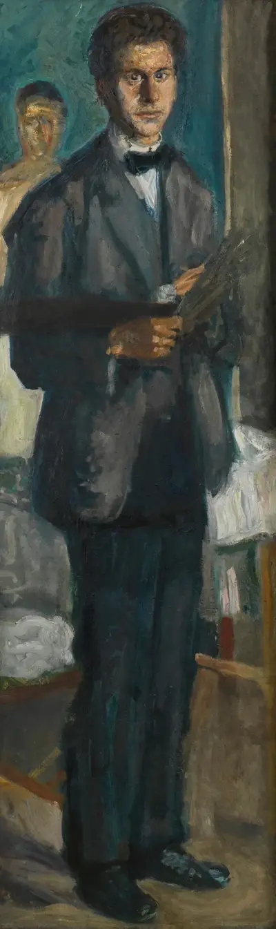 Selbstbildnis mit Palette av Richard Gerstl