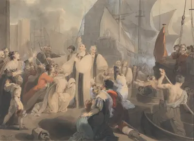 The Seven Bishops Going To Trial av Richard Westall