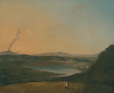 Lago d’Agnano with Vesuvius in the distance av Richard Wilson