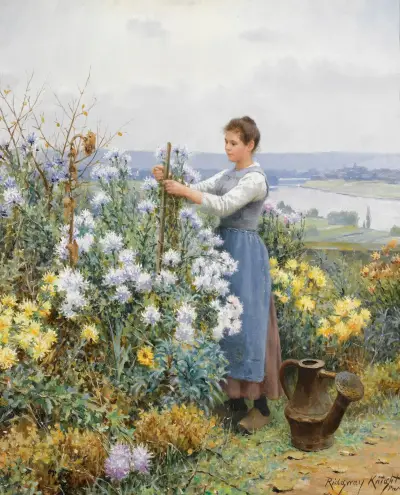 Chrysanthemums av Daniel Ridgway Knight