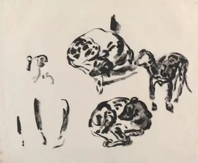 Studie av hundar av Rik Wouters
