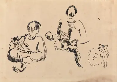 Kvinna och katt av Rik Wouters