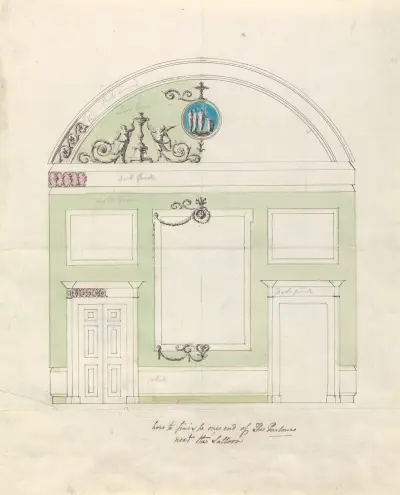 Headfort House, Ireland: Elevation of One End of the Parlor av Robert Adam