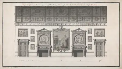 Headfort House, Ireland: Elevation of the Eating Parlor av Robert Adam