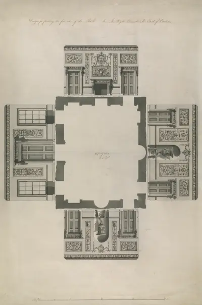 Headfort House, Ireland: Elevations of the Front Hall av Robert Adam