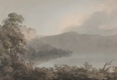 Lake of Vico Between Rome and Florence av John Robert Cozens