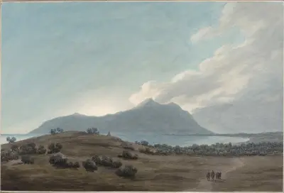 Monte Circeo at Sunset av John Robert Cozens