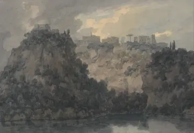 On the Lake of Nemi av John Robert Cozens