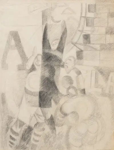 Studie för Cardifflaget av Robert Delaunay