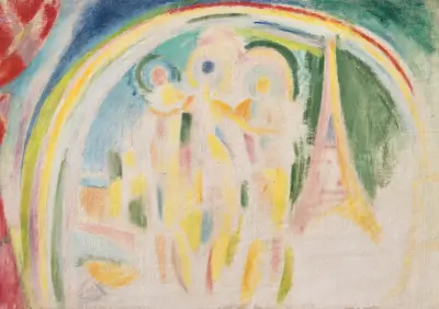 De tre gracerna, studie för Paris stad av Robert Delaunay