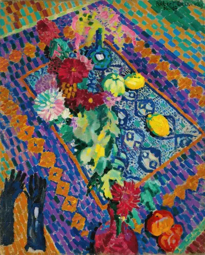 Stilleben med handskar av Robert Delaunay