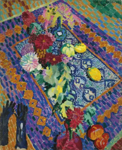 Stilleben med handskar av Robert Delaunay