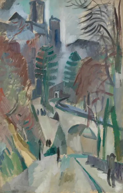Landskap från Laon av Robert Delaunay