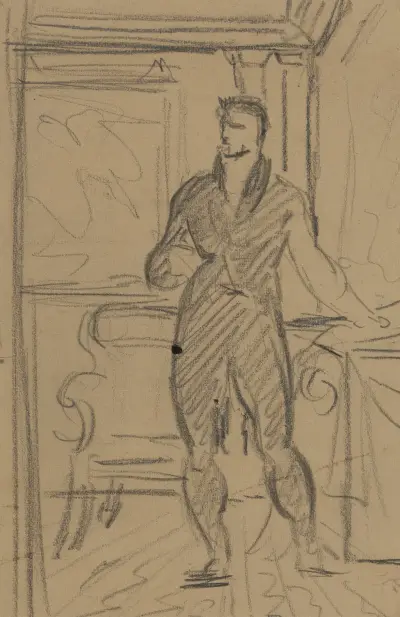 Figurstudie av man i formell kostym av Benjamin Robert Haydon