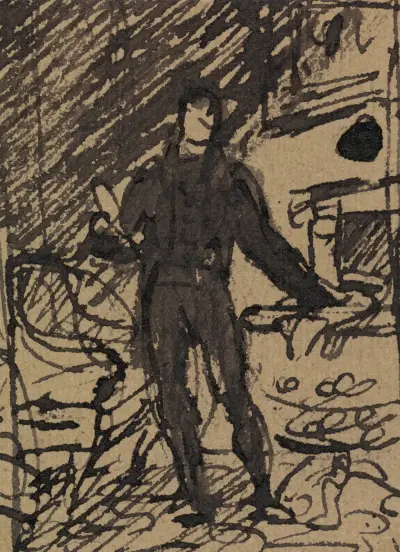 Figurstudie av man i formell kostym av Benjamin Robert Haydon