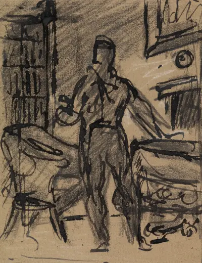 Figurstudie av man i formell kostym av Benjamin Robert Haydon