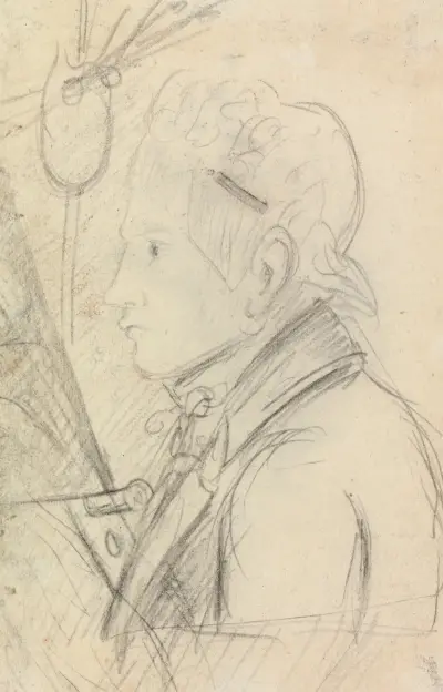Porträttstudie av en ung man av Benjamin Robert Haydon