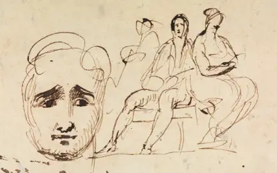 Portrait Sketch and Seated Figures av Benjamin Robert Haydon
