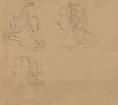 Studia portretowe kobiet w różnych nakryciach głowy, Benjamin Robert Haydon