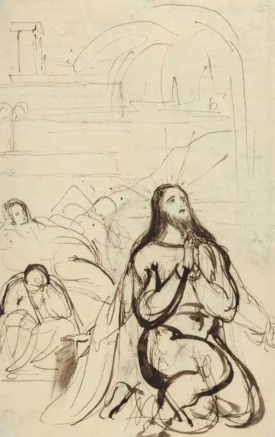 Studie till, Ångest i trädgården av Benjamin Robert Haydon