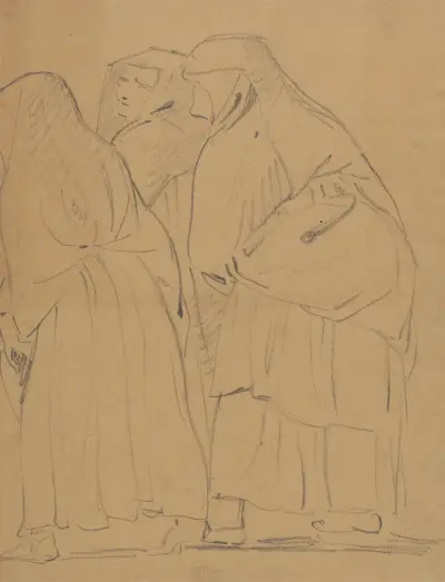 Studie av en grupp klädda, stående figurer av Benjamin Robert Haydon