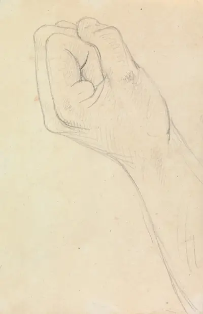 Studie einer Hand, zur Faust geballt von Benjamin Robert Haydon