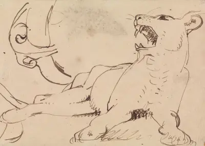Study of a Lioness av Benjamin Robert Haydon