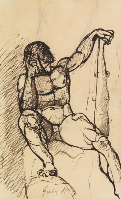 Studie av manlig nakenmodell av Benjamin Robert Haydon
