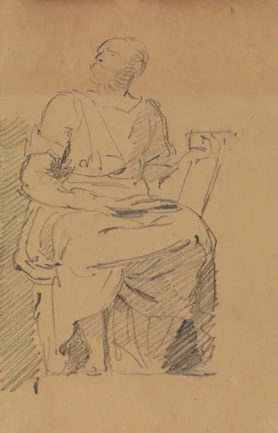 Studie av sittande figur av Benjamin Robert Haydon
