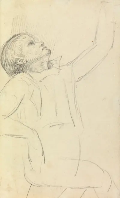 Studie av sittande man av Benjamin Robert Haydon