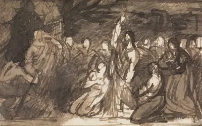 Studie av Kristus som uppväcker Lasarus av Benjamin Robert Haydon