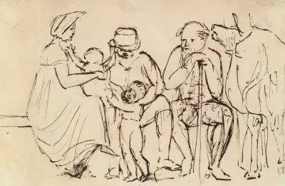 Studie sitzender Figuren von Benjamin Robert Haydon