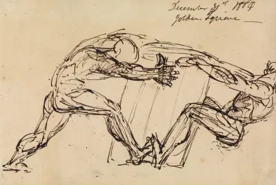 Studie av två manliga nakenfigurer av Benjamin Robert Haydon