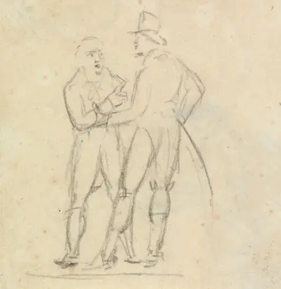 Studie zweier stehender Männer im Gespräch von Benjamin Robert Haydon