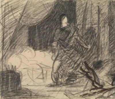 Mordet på Duncan – Macbeth med kroppen (och Lady Macbeth närmar sig) av Benjamin Robert Haydon