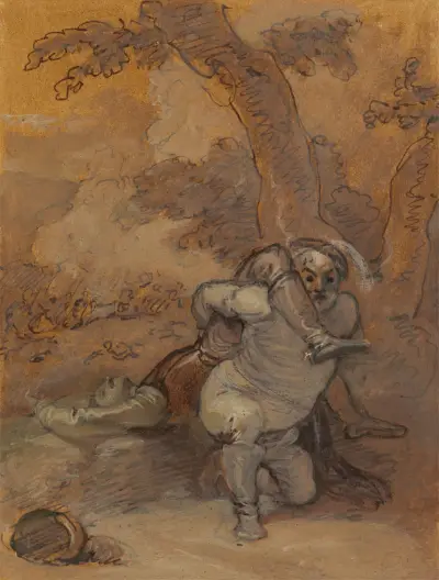 Falstaff Dragging the Body of Hotspur av Robert Smirke