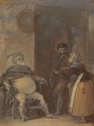Falstaff med mistress Quickly och Bardolph av Robert Smirke