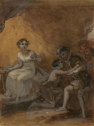 Ferdinand Reunited with his Father av Robert Smirke