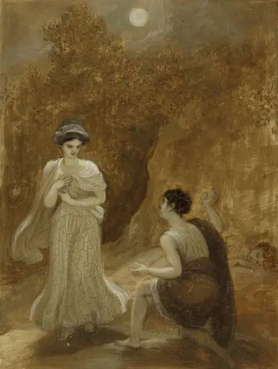 Lysander declaring his passion to Helena av Robert Smirke
