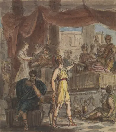 Study of a Roman Banquet Scene av Robert Smirke