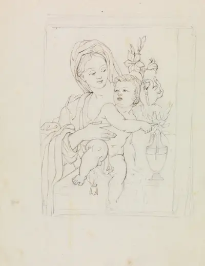Study of a Woman and Child av Robert Smirke
