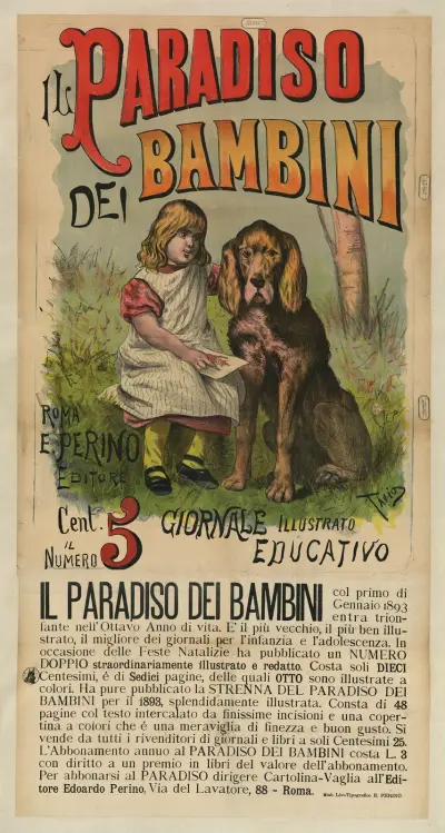 Il Paradiso dei bambini giornale illustrato educativo av Ottavio Rodella Tavio