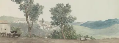 Gezicht op Paternò av Abraham-Louis-Rodolphe Ducros