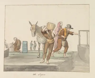 Klederdrachten van eiland Gozo av Abraham-Louis-Rodolphe Ducros