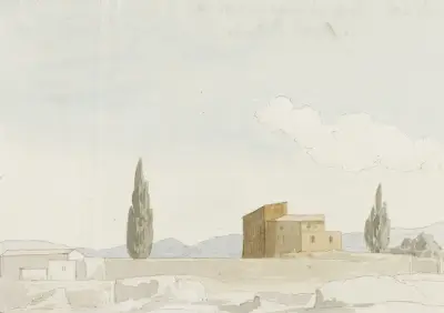 Landhuis aan voet van Monte Pellegrino av Abraham-Louis-Rodolphe Ducros