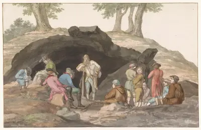 Postój przy Grotte delle Capre na granicy między Nemorosą a Freddą, Abraham-Louis-Rodolphe Ducros
