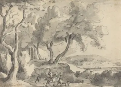 Horseman and Attendants at the Edge of a Wood av Roelant Roghman