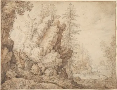 Landscape with Waterfall av Roelant Savery